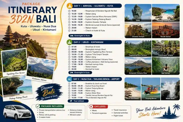 3D2N Bali Tour Package