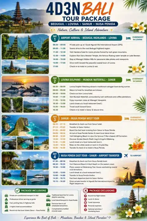 4D3N Bali Tour Package